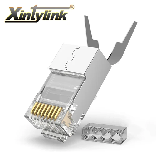 Conector xintylink CAT7 rj45 conector de cable ethernet rj rg45 CAT8 8P8C FTP stp blindado red cat6a sftp lan 10/50/100 Uds