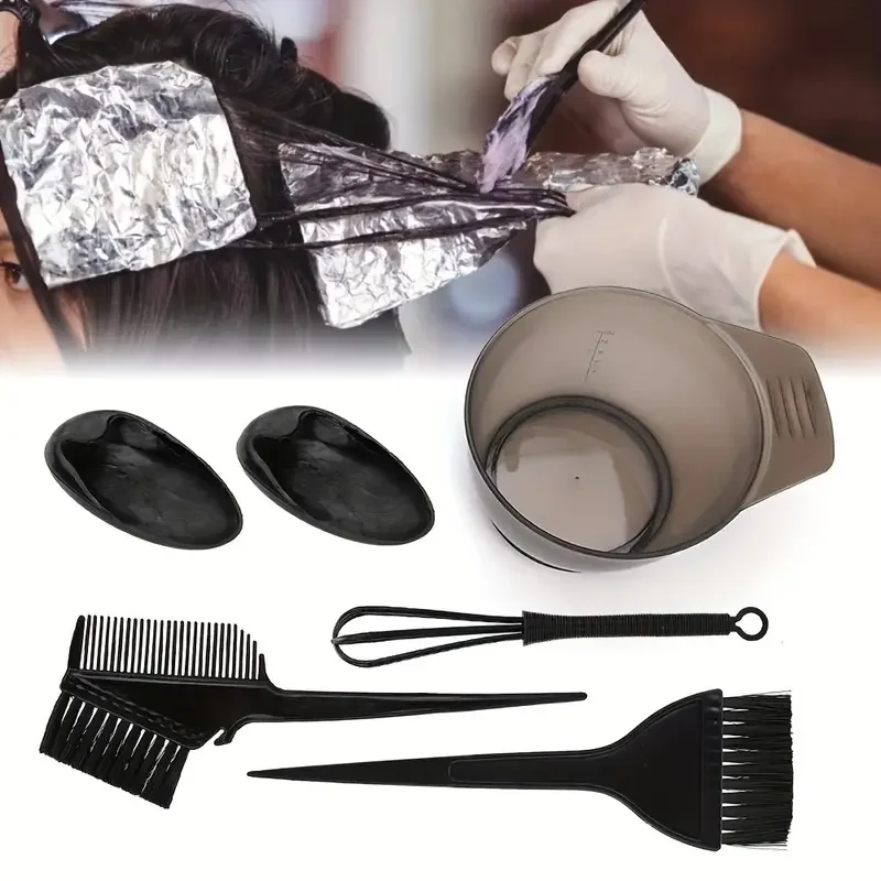 5pcs/set Hair Dye Kit Hair Dye Tools Hairdressing Styling Accessories With Hair Dye Color Mixer Hair Dye Brush Bowl Salon Hair