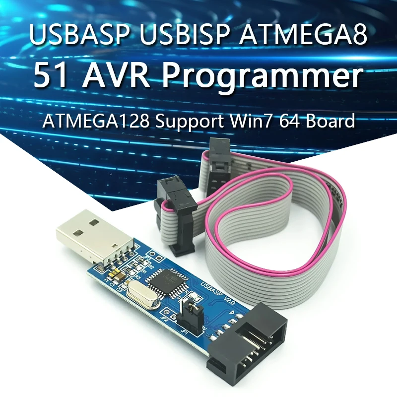 

USBASP USBISP 51 AVR Programmer USB ISP USB ASP ATMEGA8 ATMEGA128 Support Win7 64 Board