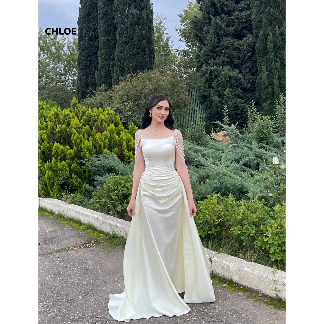 

Выпускные платья без рукавов 2024, роскошное вечернее платье, линия 2025 года, вечерние платья с квадратным воротником на заказ, женское элегантное свадебное платье