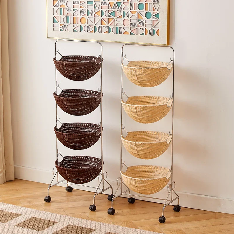 Elegant Multi-Tier Kitchen and Snack Storage Cart Mobile Ins-Style Organizer Versatile Pantry and Household Item Holder