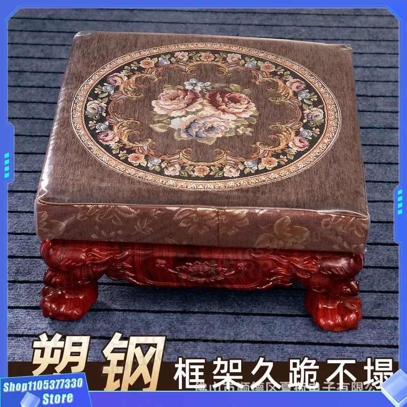 Thick Meditation Kneeling Pad for Home Buddhist Worship Prayer Cushion Yoga Stool with Incense Holder Temple Hall Futon Mat