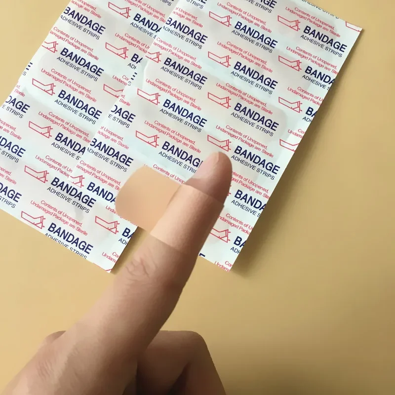 Bandagem adesiva de primeiros socorros para crianças, adesivo de hemostase ferida, band aid adesivos, kit de emergência para crianças, 100pcs