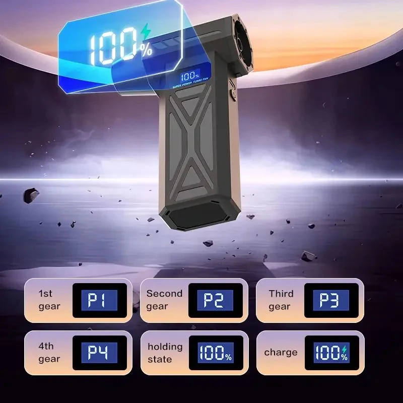 Xiaomi Air Blower 880000Rpm 4 Tingkat Kecepatan Portable Turbo Jet Blower Dengan Lampu LED Dan Indikator Baterai - Peniup Udara Terkompresi Tanpa Kabel