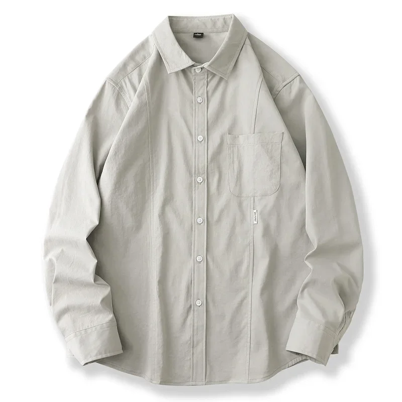 Pop New Korean-Style Men's Long-Sleeve Shirt Fashionable Urban Casual Loose-Fit Youth Cardigan Workwear Shirt Jacket