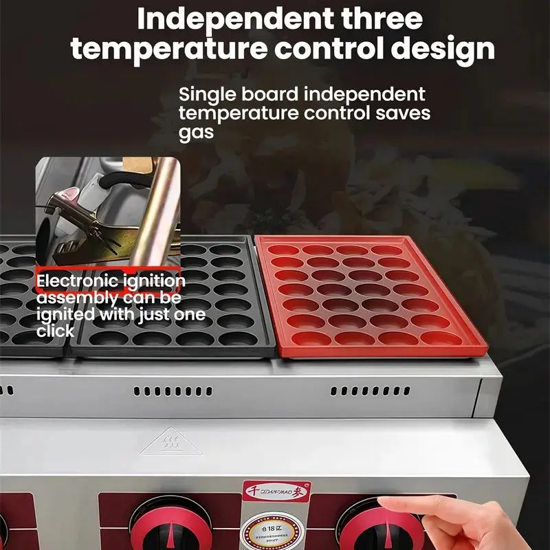 Octopus Meatballs Takoyaki Octopus Burning Machine Non-Stick Cooking Surface Waffle Maker Machine Commercial Puff