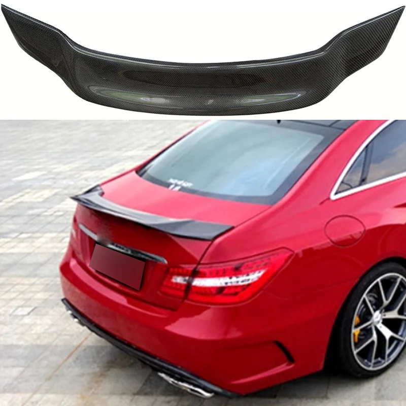 For W207 C207 Forged Carbon Fiber / FRP Trunk Spoiler R Style Wing For Mercedes E Class Coupe E200 E250 E300 E350 2010 - 2013