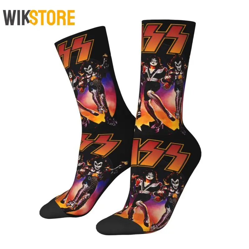 Rock Kiss Band-calcetines de vestir para hombre y mujer, calcetín transpirable con música Heavy Metal, novedad