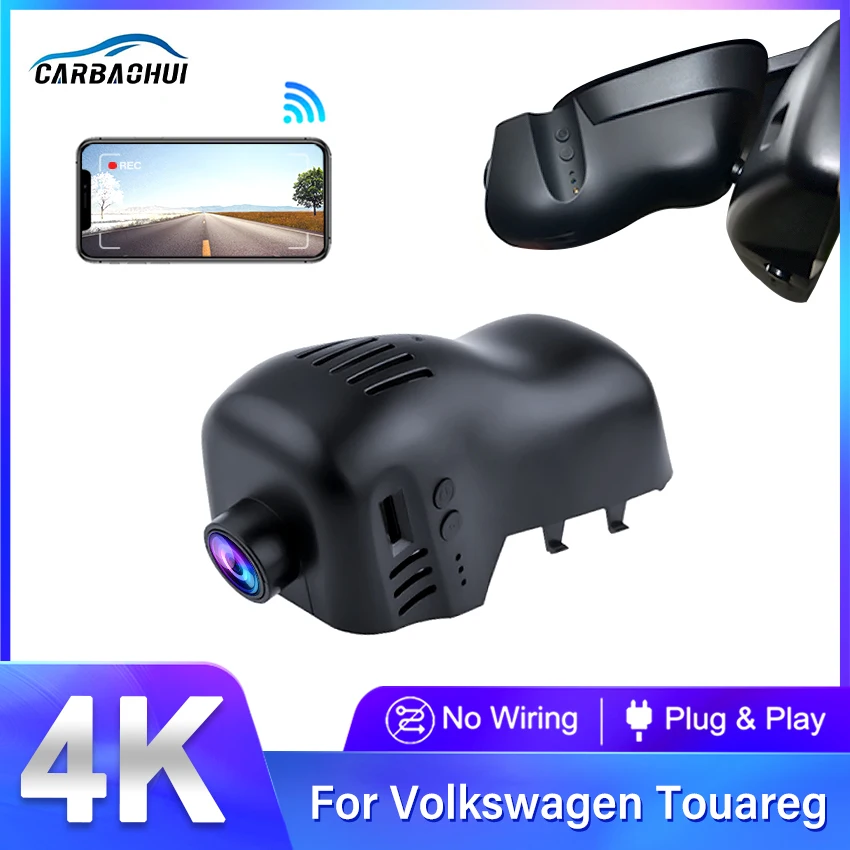 

4K Car DVR Video Recorder Dual Lens Dash Cam For Volkswagen VW Tuareg Toureg Touareg FL NF CR 7P R Edition X V6 V8 R50 VW03-C