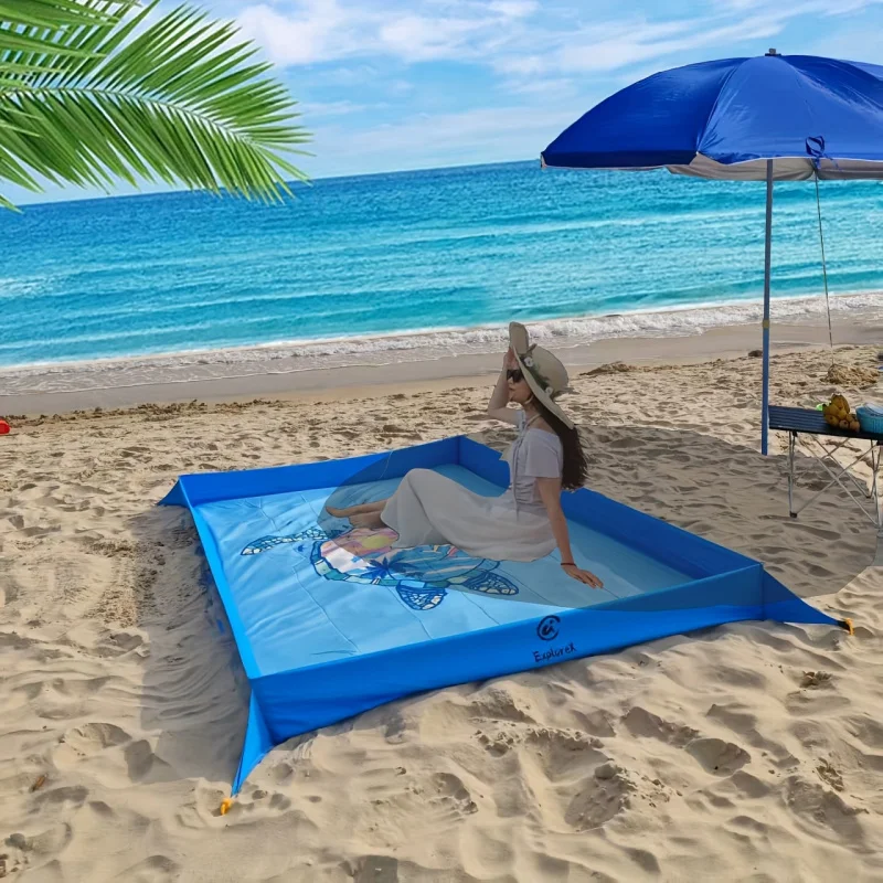 Fence Sand Prevention Beach Blanket; Portable Party Picnic Mat, Suitable For Beach And Outdoor Camping Picnic Blankets