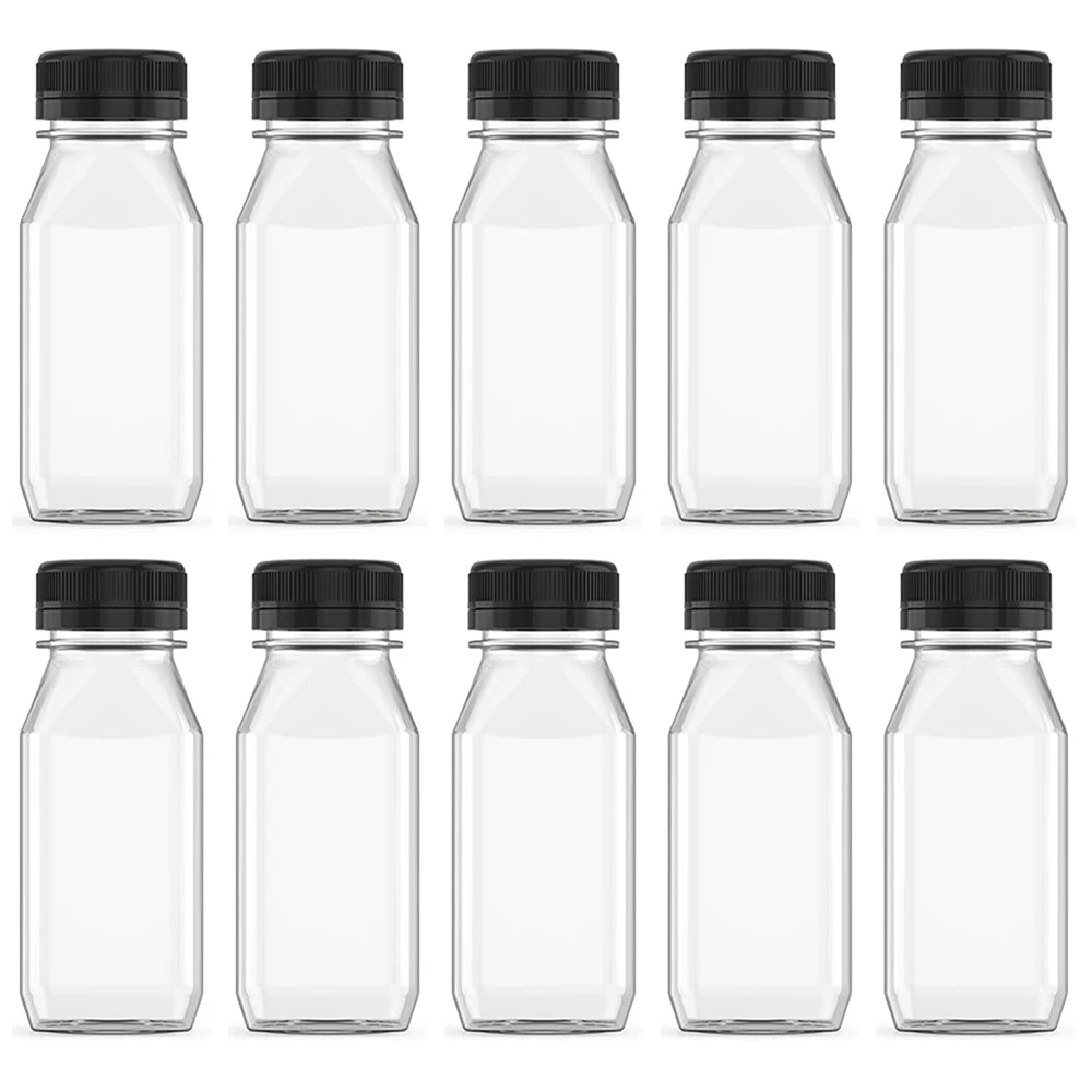 4 OZ Plastic Juice Bottle Drink Containers Juicing Bottles w,Suitable for Juice, Smoothies, Milk and Homemade Beverages 120ml