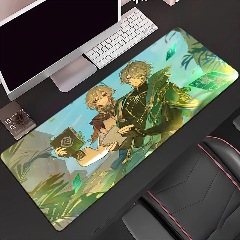 Mouse Pad Alhaitham Gaming Laptops Keyboard Mat Deskmat Pc Accessories Desk Protector Gamer Mats Anime G-Genshin Impact Decor