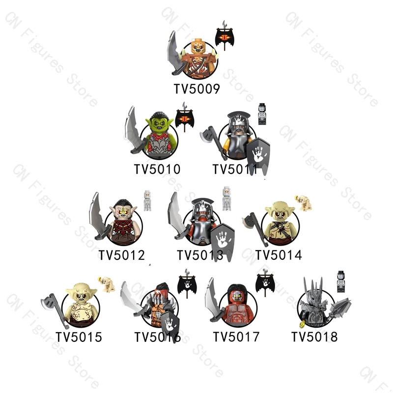 Lord Rings Fantasy world Elves Orcs Army Dwarf Rohan Mini Action Toy Figures Building Blocks Assembly Toys for Kid Birthday Gift
