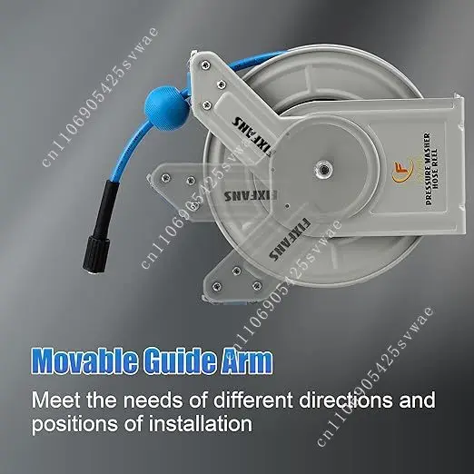 Retractable Pressure Washer Hose Reel 1/4 60ft Heavy Duty Auto Rewind Hose Reel With Hose