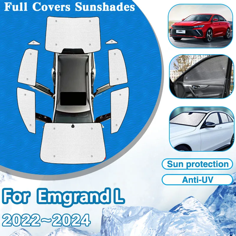 

For Geely Emgrand L 2022~2024 Car Privacy Window Visor Windshield Anti-UV Sun Protection Sunshade Parasol Stickers Accessories