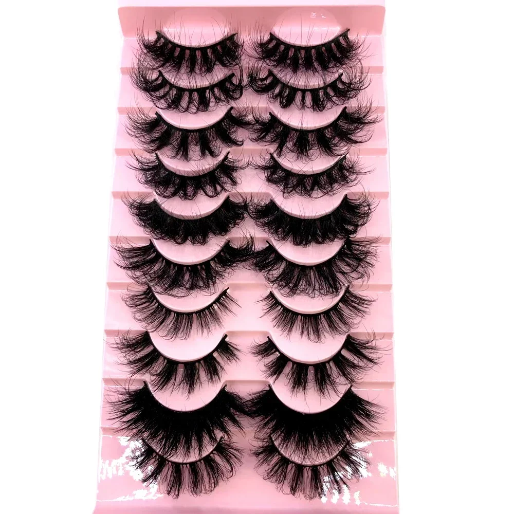 HBZGTLAD Mix Lashes Mink Fluffy Dramatic False Eyelashes 20mm Long Faux Mink Eyelashes D Curl Wispy Fake Lashes Pack Look Like E