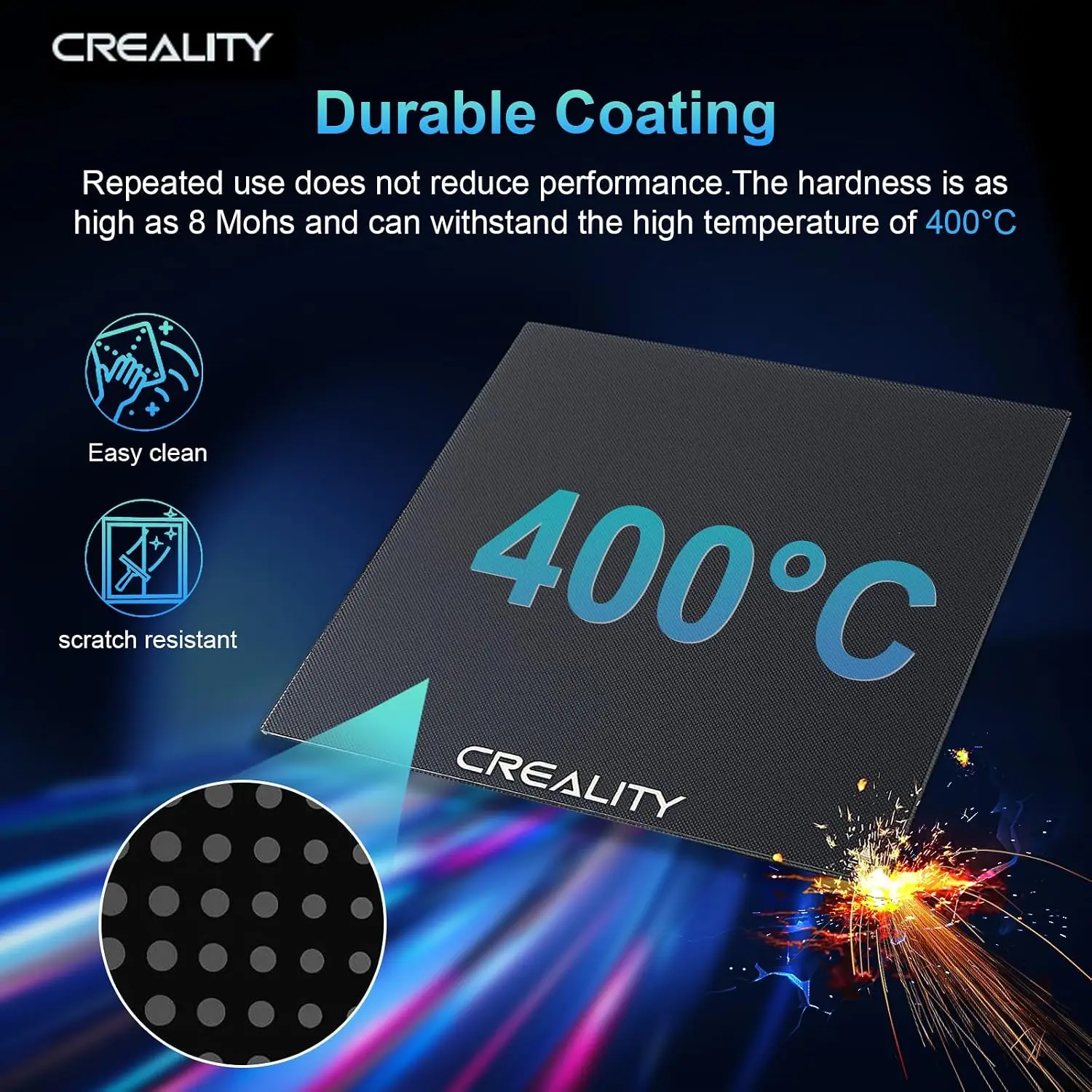 Creality Official Ender 3 Glass Bed Upgraded, High Hardness Durable Glass Platform Tempered Glass Build Plate 3D Printer - view 4