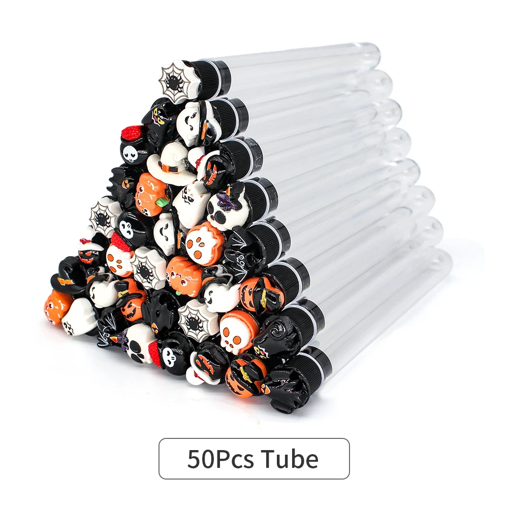 10/50 szt. Szczoteczka do rzęs wielokrotnego użytku Halloween Tube Mascara Wand - Straszna i urocza z tubką, szczoteczki do rzęs, szczoteczka do brwi z wymiennymi końcówkami