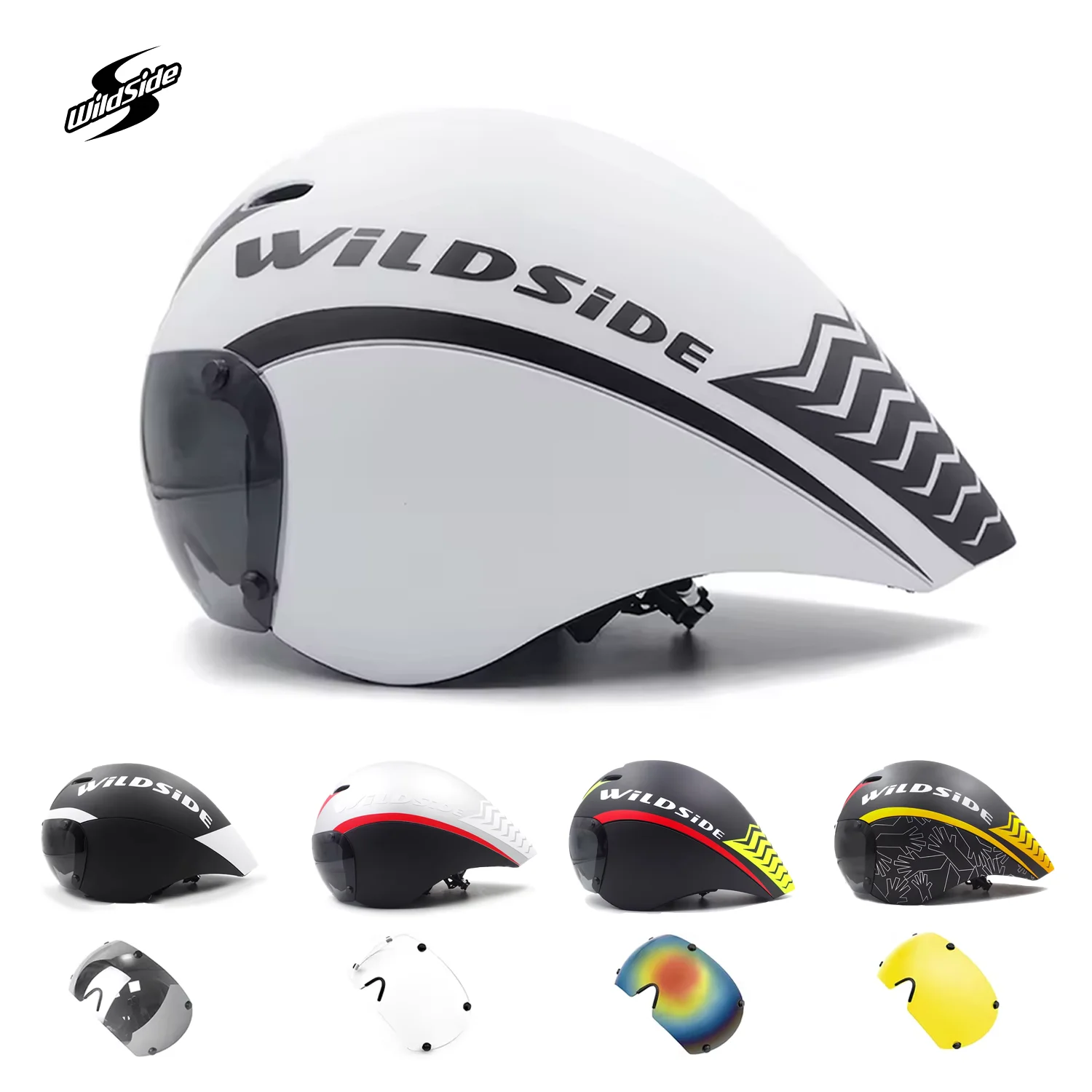 WILDSIDE TT Cycling Helmet Lens Goggles Triathlon Tri Road Bike Helmet Timetrial Race Bicycle Casco Ciclismo Accessories