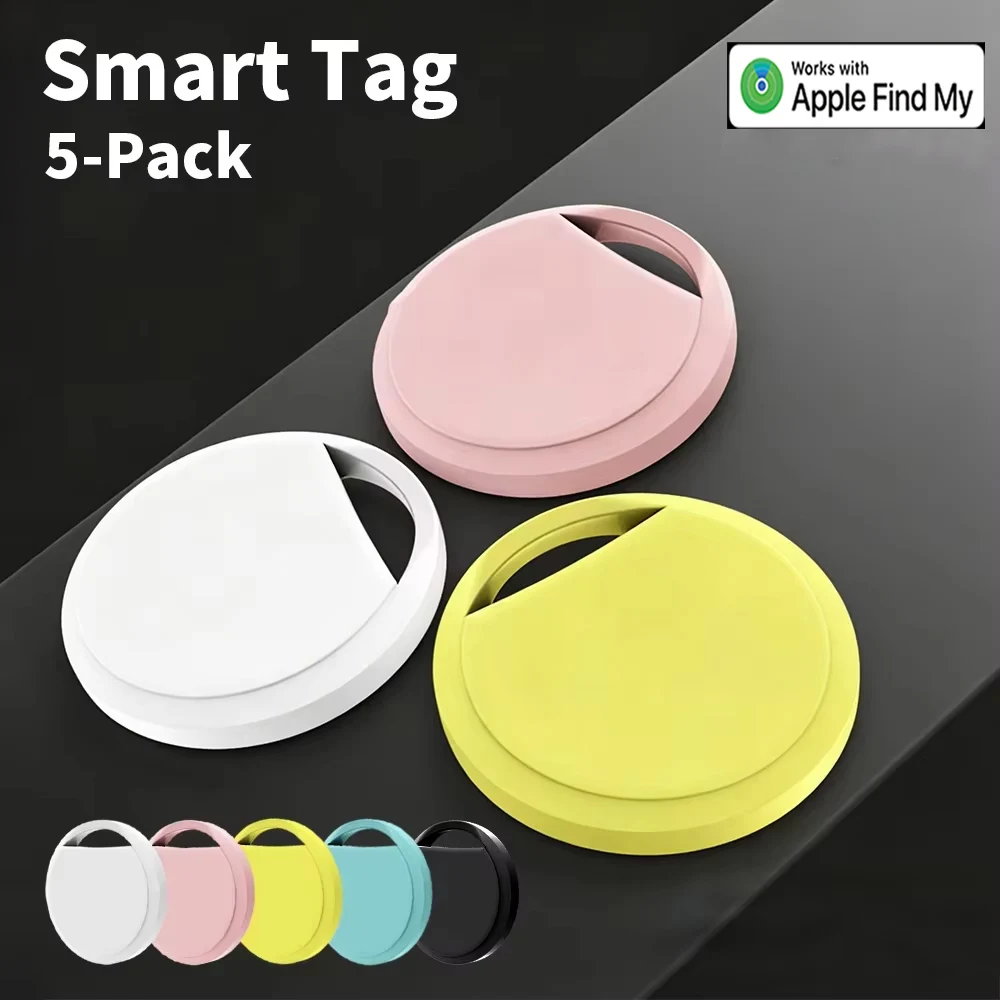 Vivilife 5er-Pack IOS Tracker Smart Tag Tragbares Anti-Verlust-Gerät für Apple Find My App für Gepäck, Schlüssel, Taschenfinder für iPhone MFI