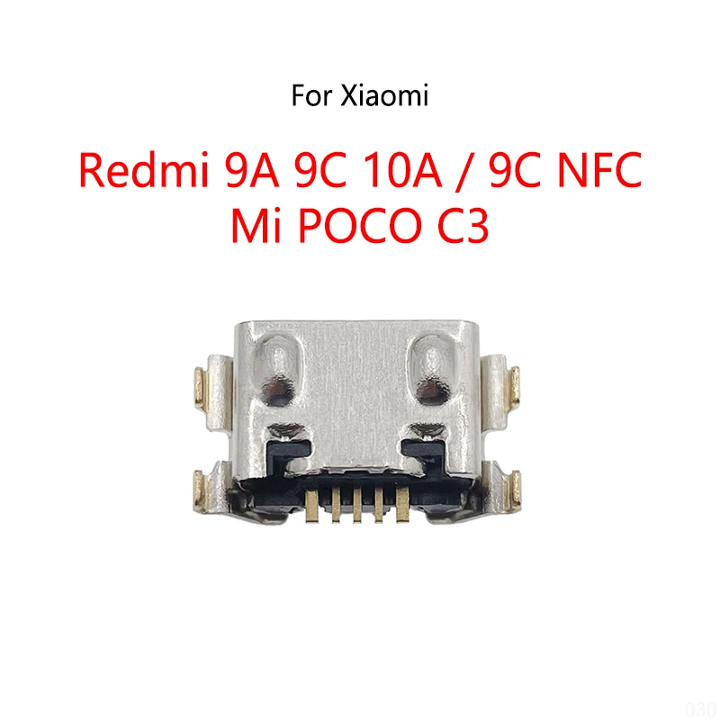 50PCS/Lot For Xiaomi Redmi 9A 10A 9C NFC Mi POCO C3 Pocophone Micro USB Charging Dock Charge Socket Port Jack Plug Connector