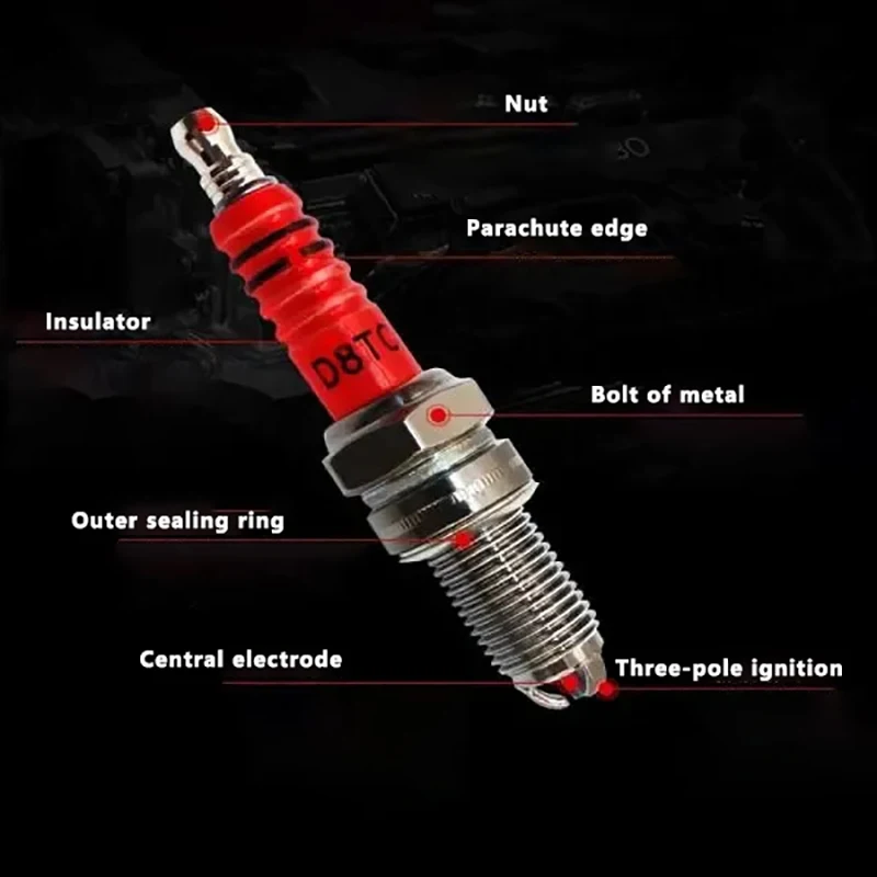 1PC 10mm Motorcycle Iridium Spark Plug Three Jaw Three-Pole Energy-saving Spark Plug For A7TC D8TC 110 125 150