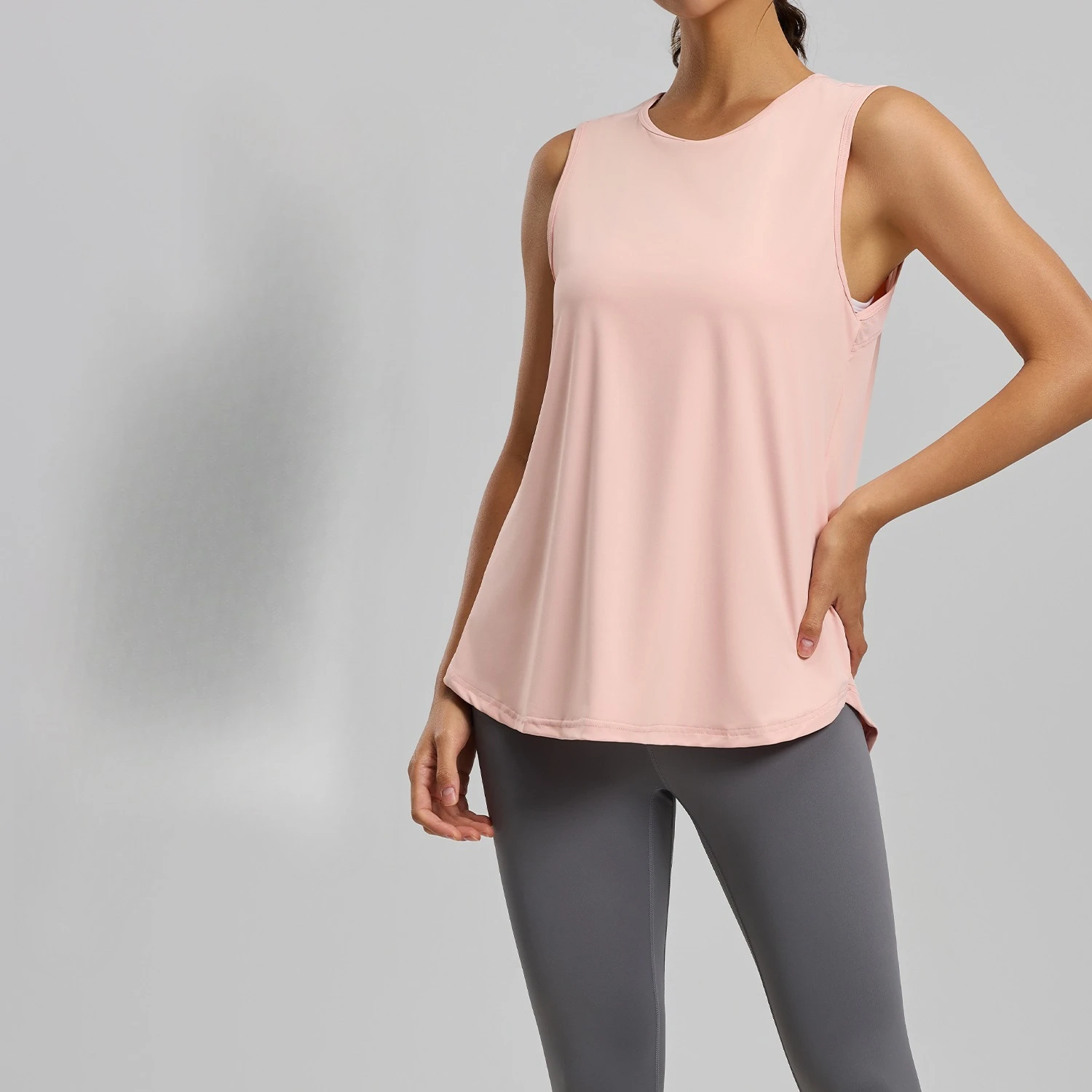 

Womens Sleeveless Yoga Vest Mesh Loose Fit Casual Running Sports Tank Top