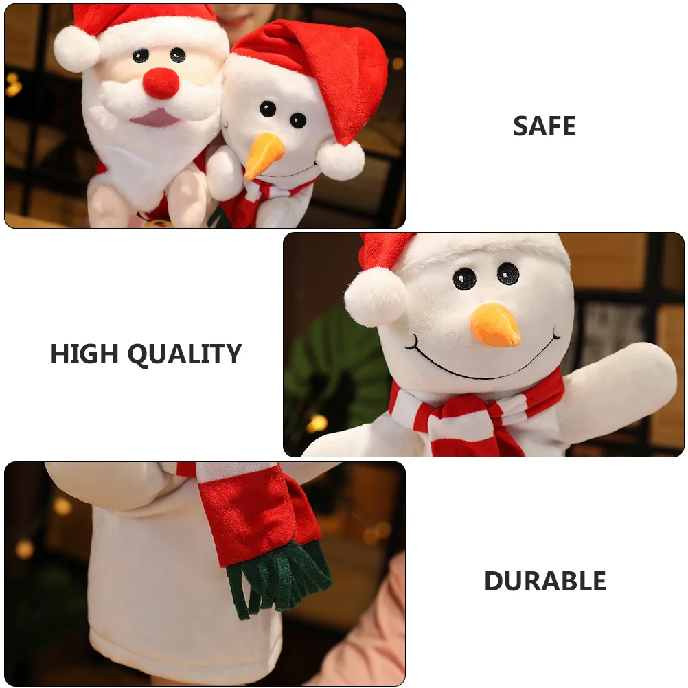 Santa Hand Puppet Adorable Children Toy Lovely Christmas Toys Puppets Cartoon Finger for Kids Mini Claus Aldult Deerlet