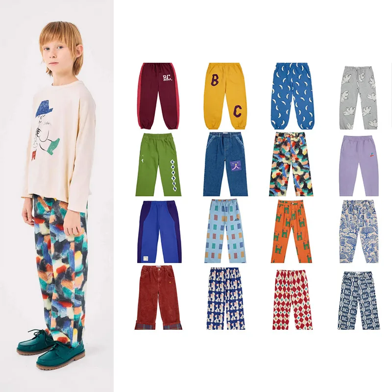 

2024 Kids Pant New Autumn BC Brand Pants Girl Boy Casual Warm Pants Fashion Toddler Clothes Printed Children Trousers