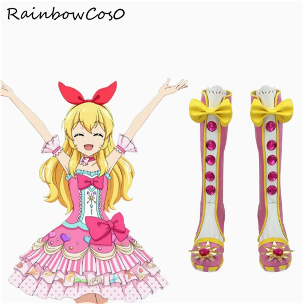 Hoshimiya Ichigo Aikatsu! Series Cosplay Shoes Boots Game Anime Party Halloween Chritmas RainbowCos0 W4448