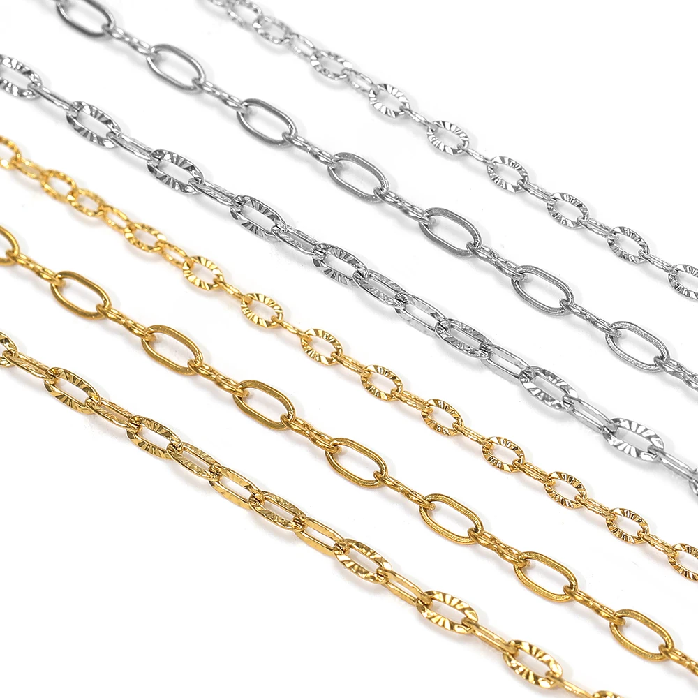 2 Meter Edelstahl 2mm Breite O-Glieder Rolo-Ketten für DIY Schmuckherstellung, Armbänder, Halsketten, Ohrringe Zubehör – Detail 3