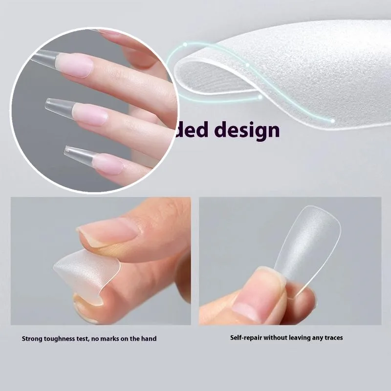 100Pcs/box Fake Nails NO Polishing No Trace Demal Press On False Thin Nails Tips For Extension Home DIY Decoration Tools