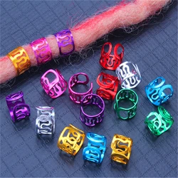 50pcs/Lot Adjustable Open Hair Rings for Braids Colorful Aluminum Hair Clips Dreadlock Beads Spiral Hair Pin Jewelry Accessories