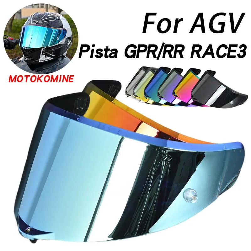 Funda de lente con visera para casco de motocicleta, 16 colores, para AGV PISTA GP R GP RR Corsa R Corsa RR RACE3