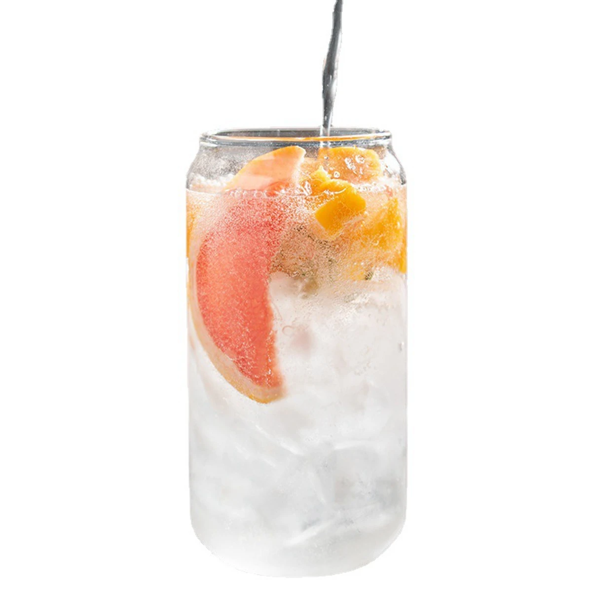 12/16 Oz Can Shaped Beer Glass Drinking Cups Can Shaped Glasses Classic Can Glasses for Soda Cold Brew Coffee Bar Drinkware