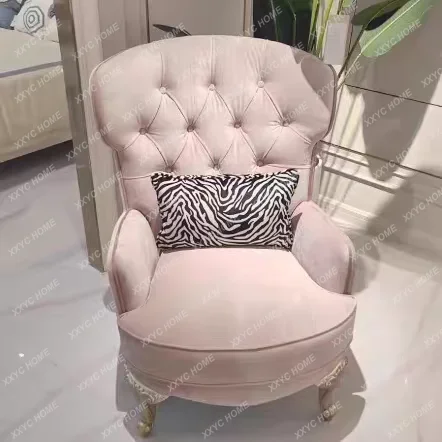

ZH light luxury fabric single sofa chair living room high-end leisure