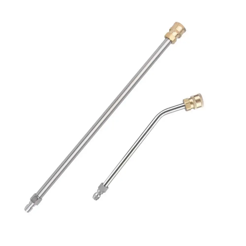 2 Pcs Pressure Washer Extension Wands Straight + Curved Rods With 1/4\