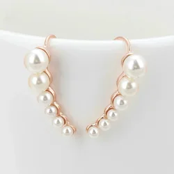 Special Peas Climbing Clip on Earrings for Women White Imitation Pearl Ear Cuff Earring Wedding Fashion Jewelry Girls Gift