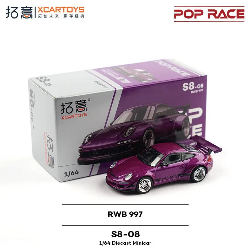 

XCARTOYS POPRACE RWB997 Purple Alloy Car Model Adult Collection, Simulation Static Ornament, Festival Creative Gift, Male Gift.