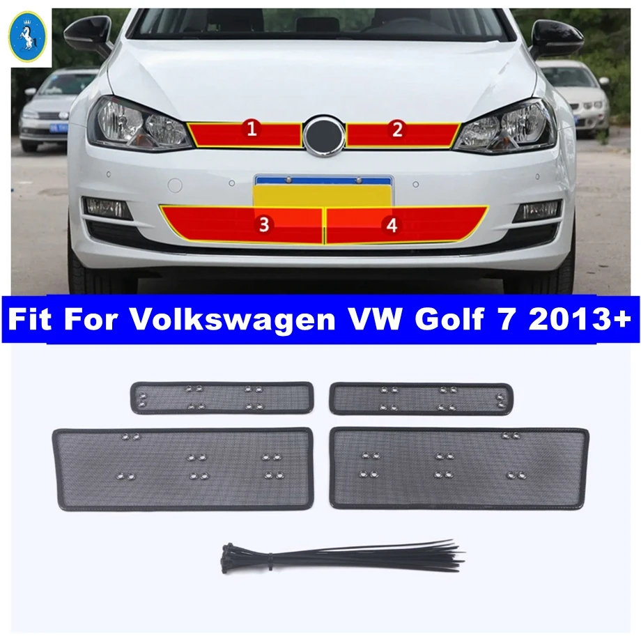 

Metal Auto Accessories Middle Insect Screening Mesh Front Grille Insert Net Dust Kit Fit For Volkswagen VW Golf 7 2013 - 2020