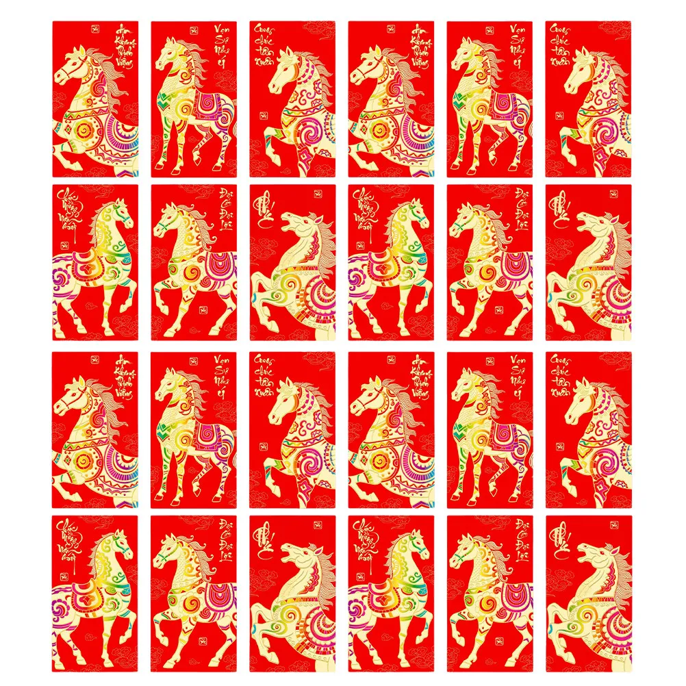 

36Pcs Lunar New Year Red Envelopes 2026 Horse Year Lucky Money Cash Packets Chinese Spring Festival Gifts Red Envelope Bag