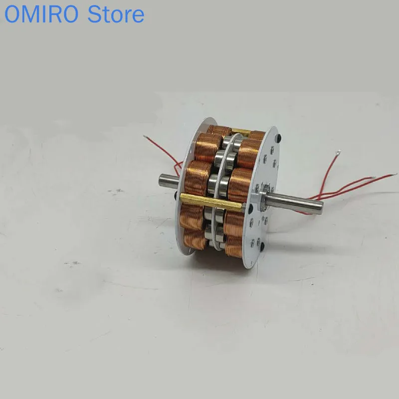 Miniature Double-layer Disk Generator with Iron Core Multi-pole Three-phase AC Permanent Magnet Brushless