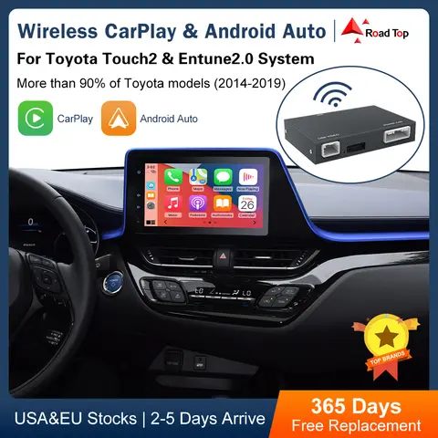 Wireless Carplay Android Auto For TOYOTA Touch2 Entune2.0 Prius C-HR Avalon Prius Sienaba Alphard Support Camera AirPlay