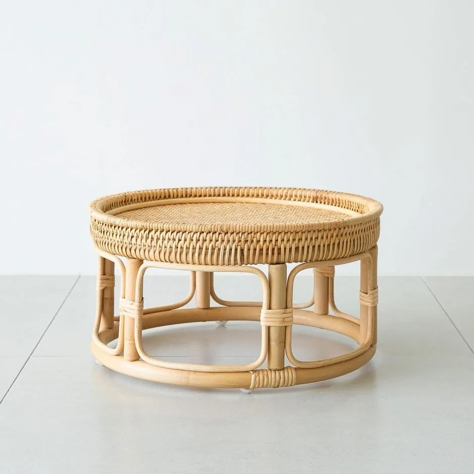 Elegant Round Rattan Table Vintage Handcrafted Rattan Table As Coffee Table Best For Picnic And Decor Vietnam Wholesaler