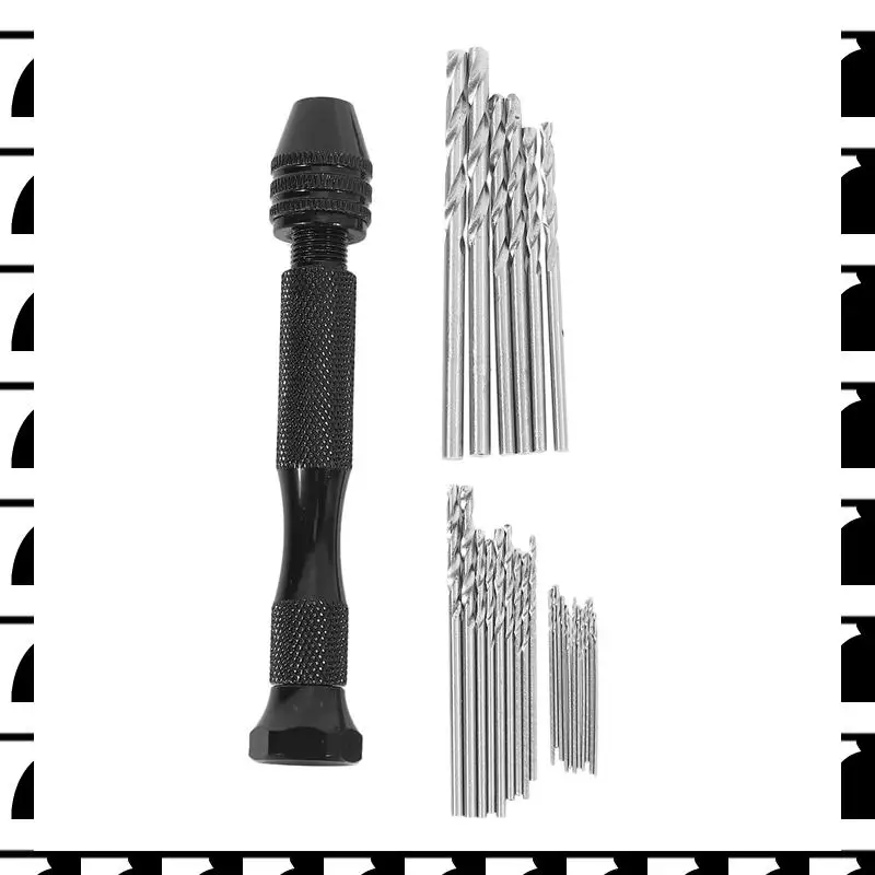 Set di trapani a mano A44U Morsa a perno di precisione con mini punte elicoidali da 50 pezzi per modello, fai da te, creazione di gioielli