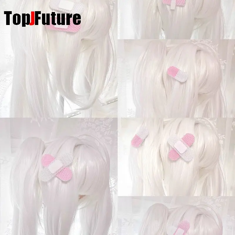 Subculture Y2K Girl Harajuku Gothic Medical Series Japanese style Pink Medical Network Band Aid CapsulesHair Clip hairgrips