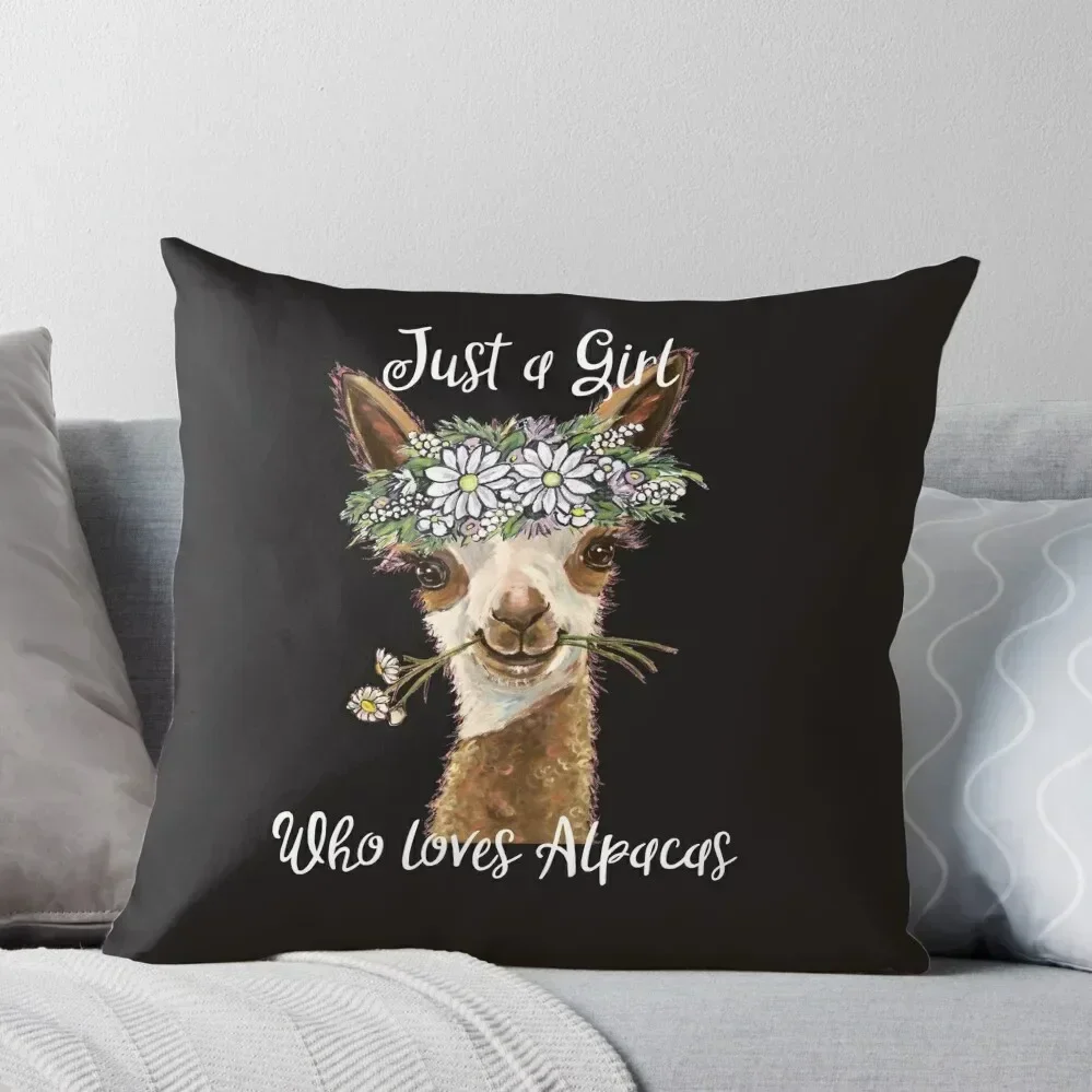 

Just a Girl Who Loves Alpacas Shirt, Just a Girl Who Loves Alpaca Gifts Throw Pillow anime girl pillow