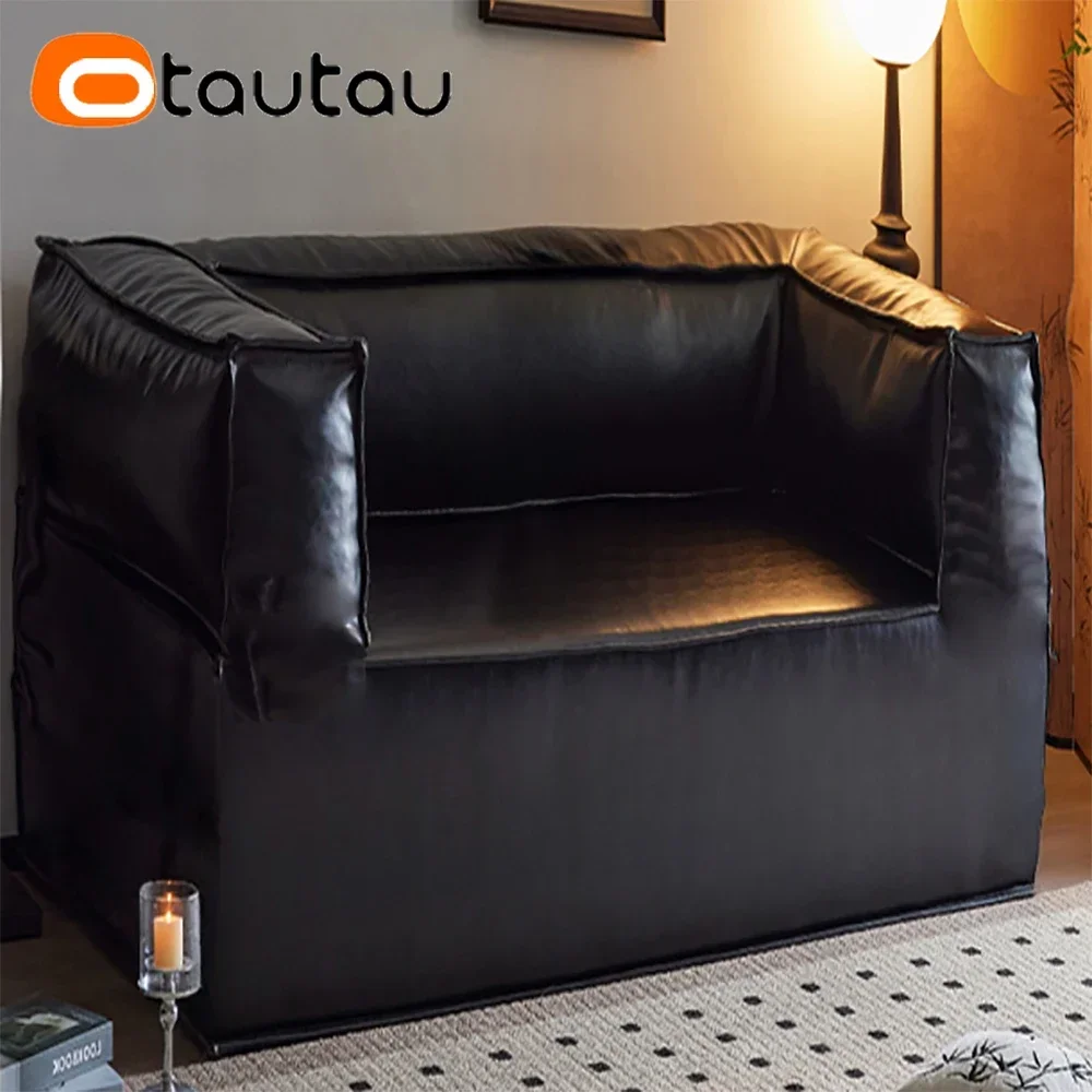 OTAUTAU 1-seat Faux Leather Bean Bag Cover SF404【No Filler Inside! You Need To Buy Filler By Yourself !】
