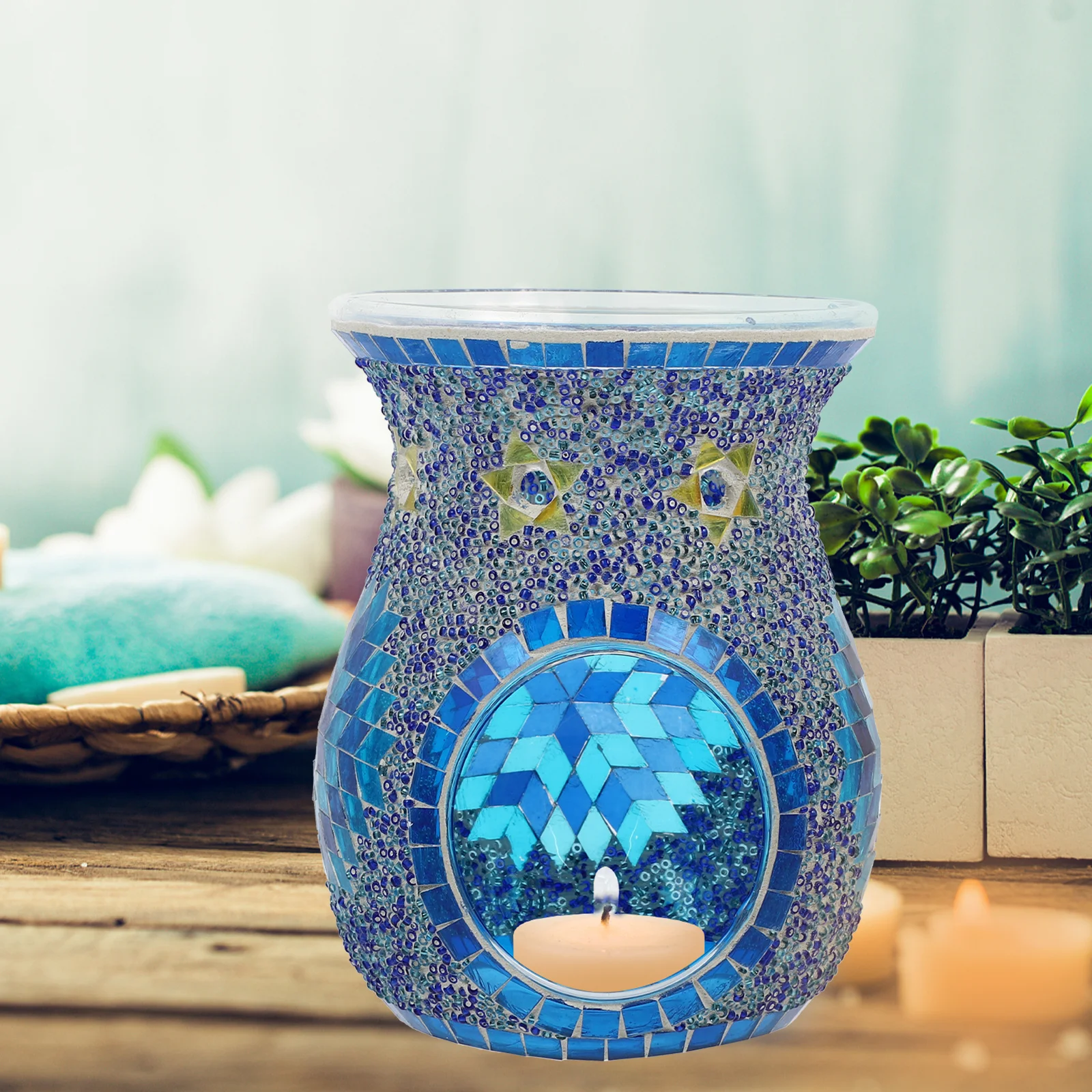 

1Pcs Bohemian Stove Glass Holder for Essential Oil Diffuser Home Decoration Room Fragrance Warmer