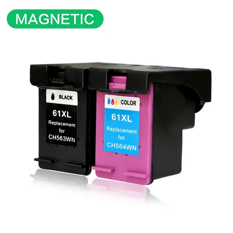 2pcs 61 Magnetic Compatible Ink Cartridge for HP61 for Deskjet 1000 1050 1055 2000 2050 2512 3000 J110a J210a J310a Printer